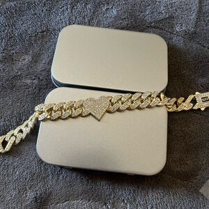 Gold Heart Chain Bracelet
